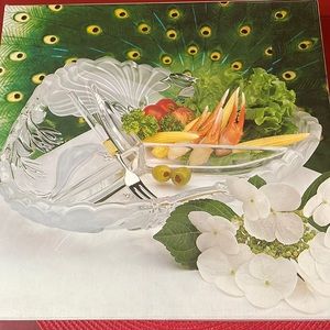 Mikasa Crystal Peacock Relish Dish